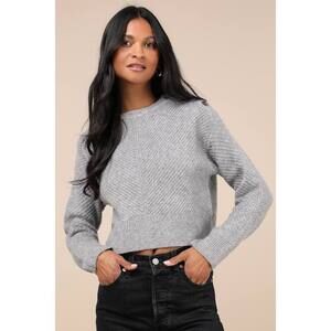 Maximum Cozy Heather Grey Pullover Sweater